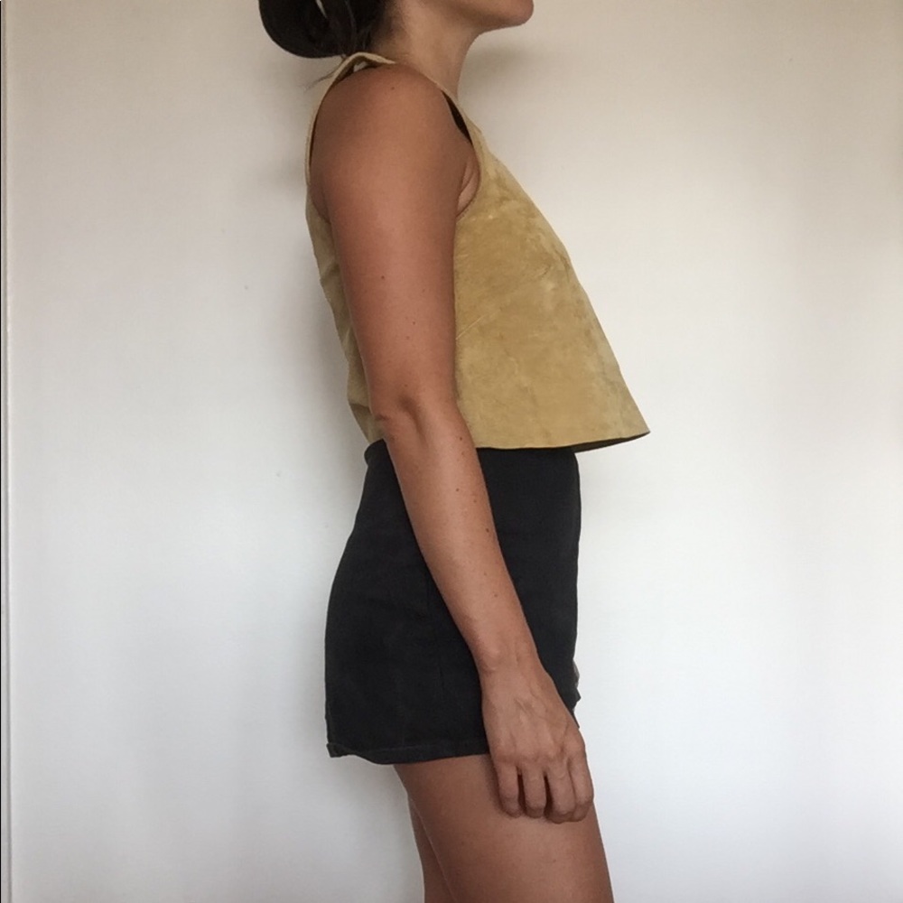 Suede crop top